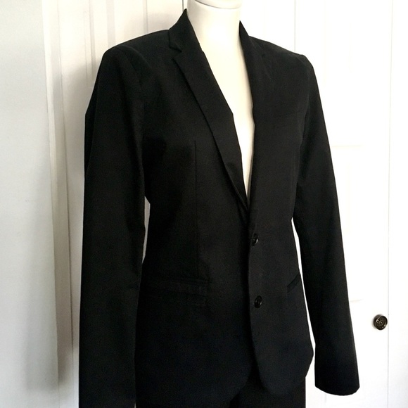 BANANA REPUBLIC black pinstripe Slim Fit blazer 6P - Picture 4 of 6